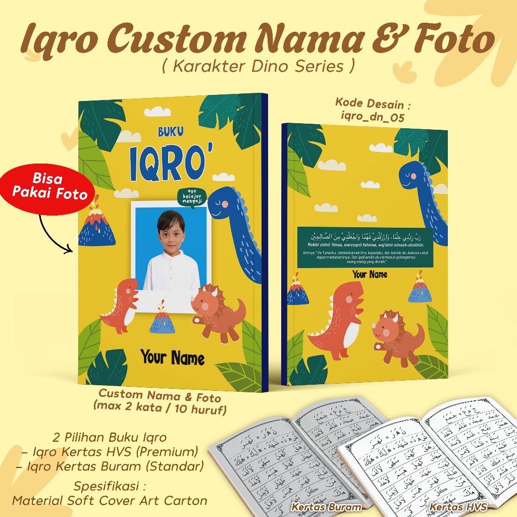  Jual IQRO ANAK CUSTOM NAMA / BUKU IQRO SOFTCOVER LENGKAP IQRO 1 - 6 Illustration 