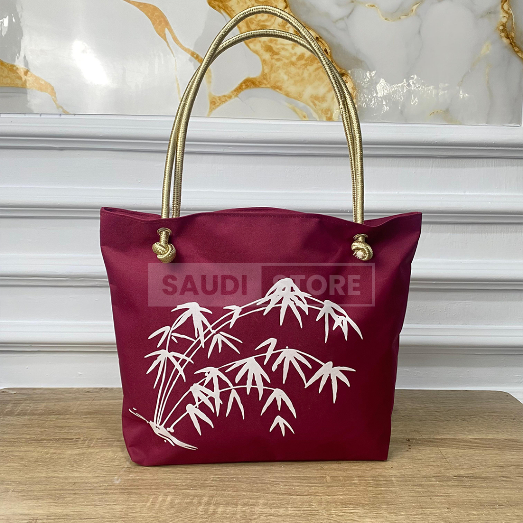 Saudi Store Tas Wanita Tote Bag Terbaru Tas Ibu Motif Hijab Muslimah Tas  Pengajian Canvas Premium Resleting Tali Sumbu