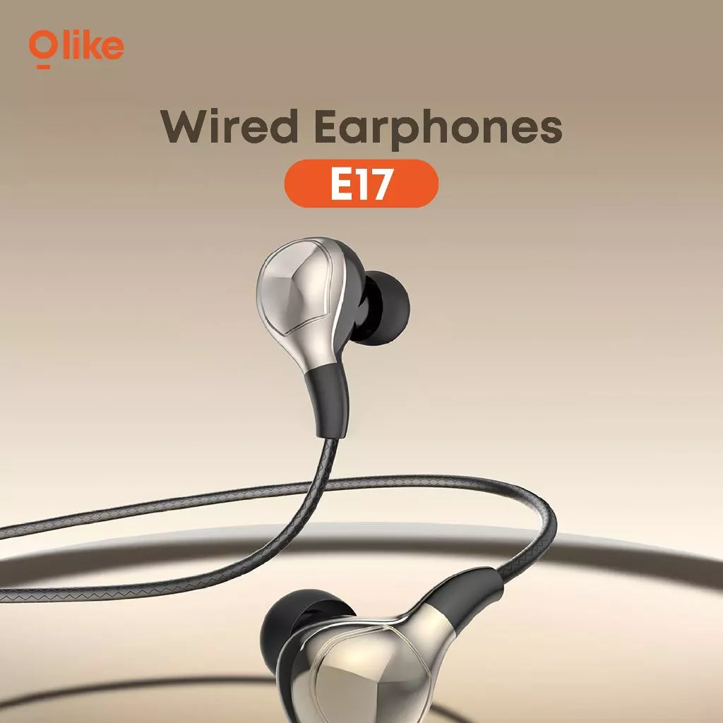 OLIKE Headset Cable E17 Jack 3.5mm 10mm Driver | Wired Earphone Stereo Bass Max Durable TPE Material and Smart Control
