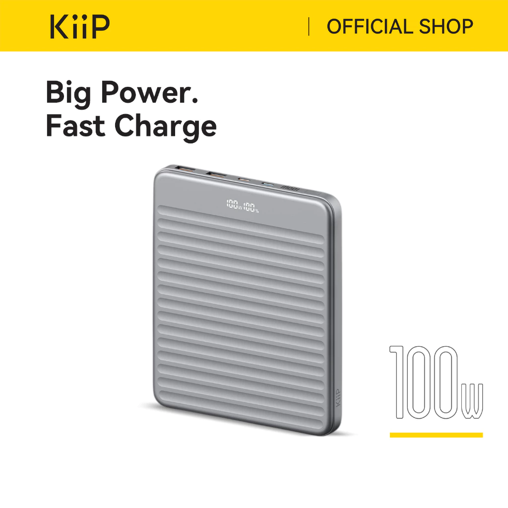 KiiP E63 Power Bank Fast Charging 100W Quick Charge Type C PD