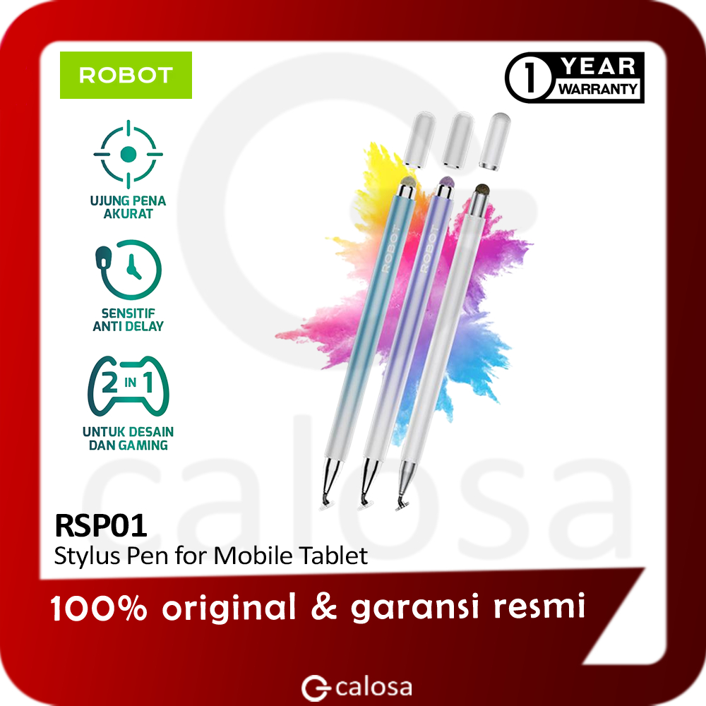Jual ROBOT Stylus Pen RSP01 Universal 2 in 1 Capacitive No Delay for ...