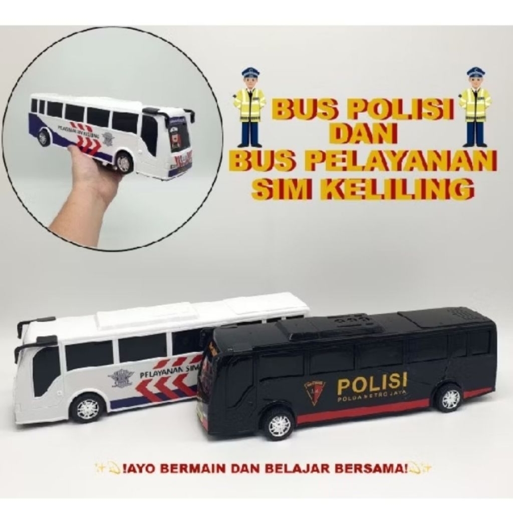 Jual Mainan Bus Sim Keliling Bus Polisi RKC 02041-4 | Shopee Indonesia