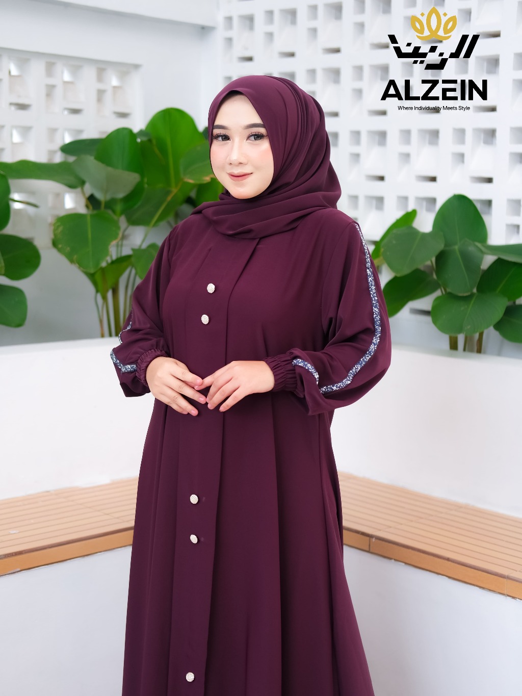 Jual Alzein Zelia Dress Marina Silk Marbella Anti UV Baju Muslim Wanita ...