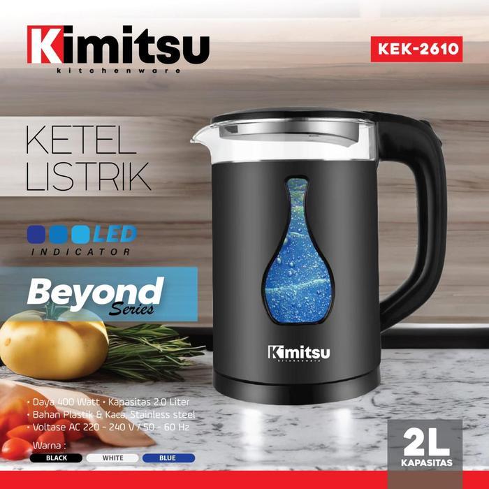 Jual KIMITSU Ketel Listrik / Electric Kettle Kaca 2L Termos Air Panas ...