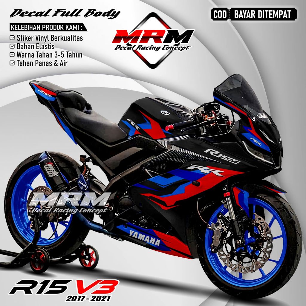 Jual Decal Fullbody Stiker R15 V3 Motif Livery BMW 2024 Decal Motor ...