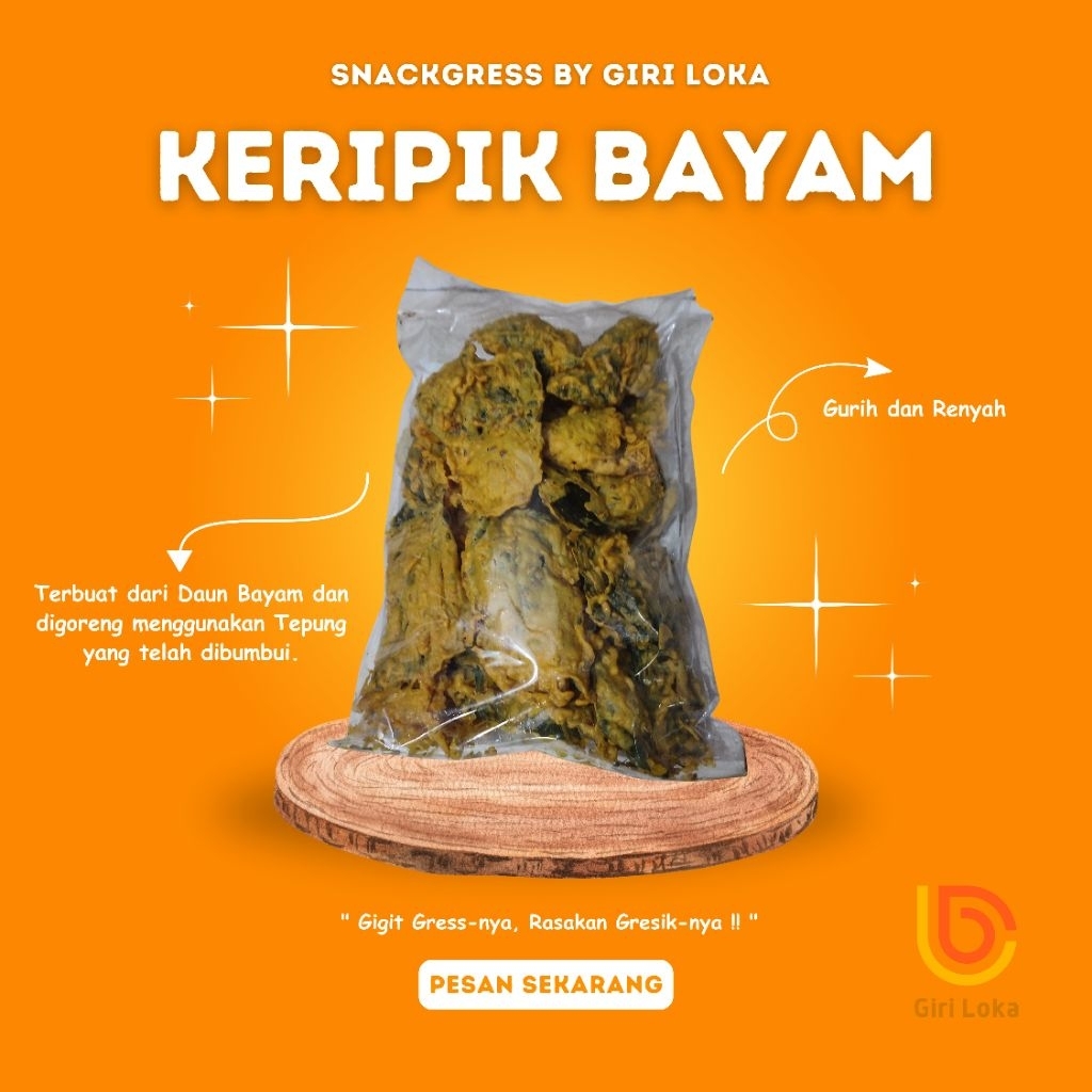 Jual KERIPIK BAYAM | 200g | KERIPIK BAYAM GRESIK | OLEH - OLEH KHAS ...