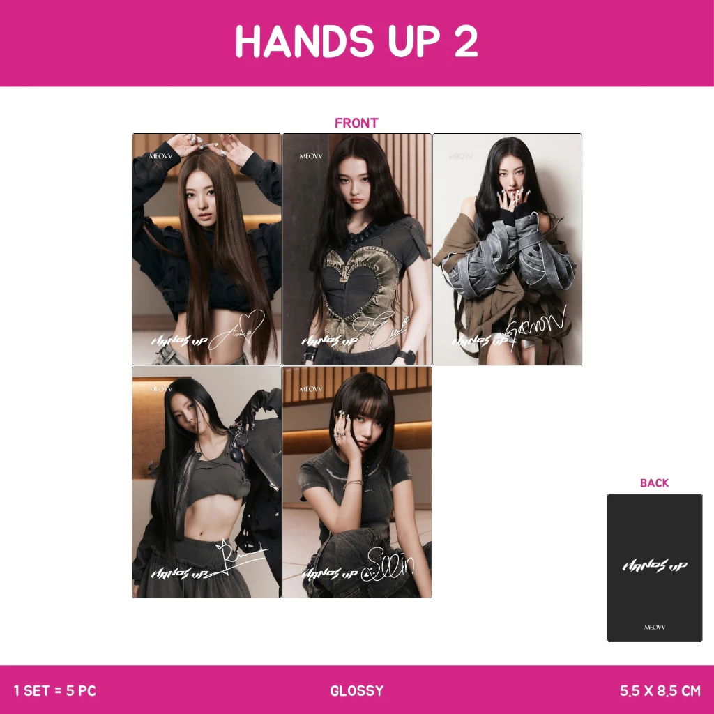 Photocard Meovv Hands Up 6 PCS Kpop Unofficial Dua Sisi