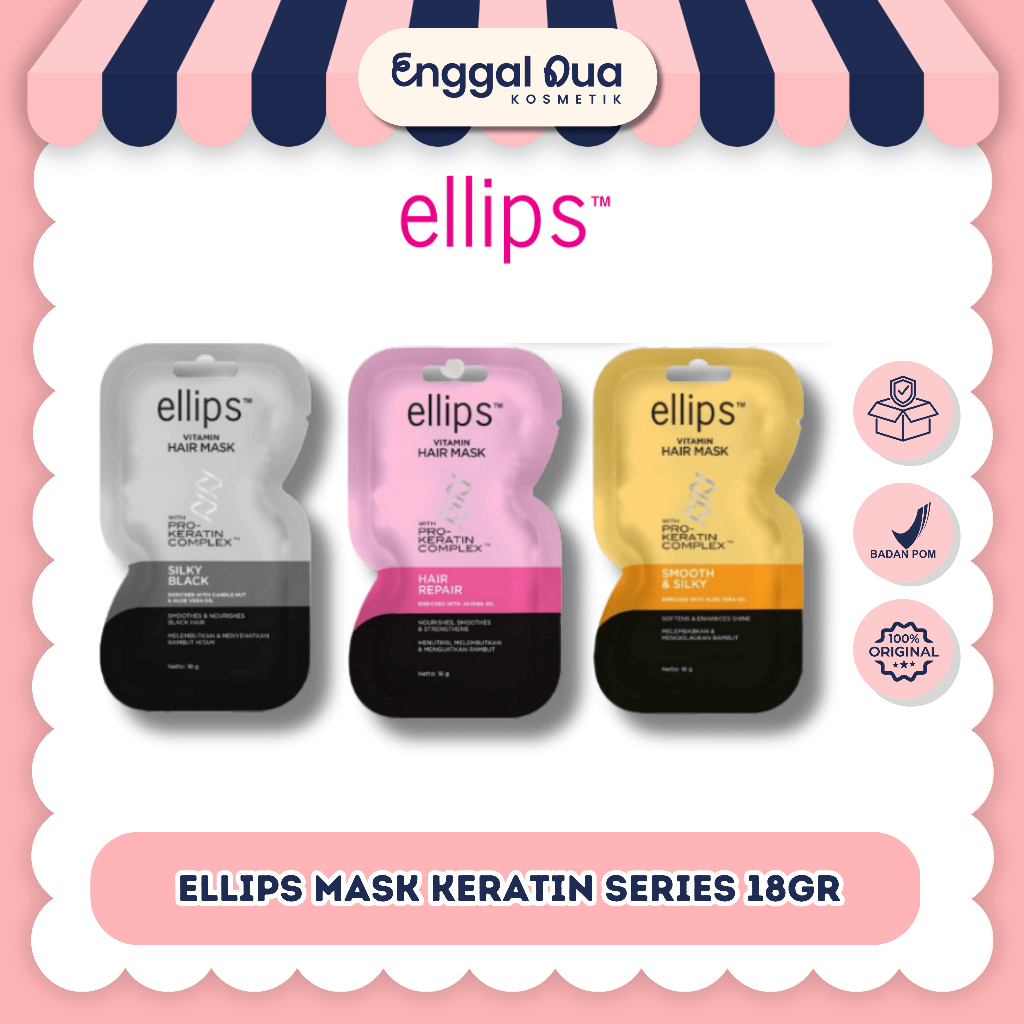 Jual ELLIPS Vitamin Hair Mask With Pro Keratin Sachet 18gr | Shopee ...