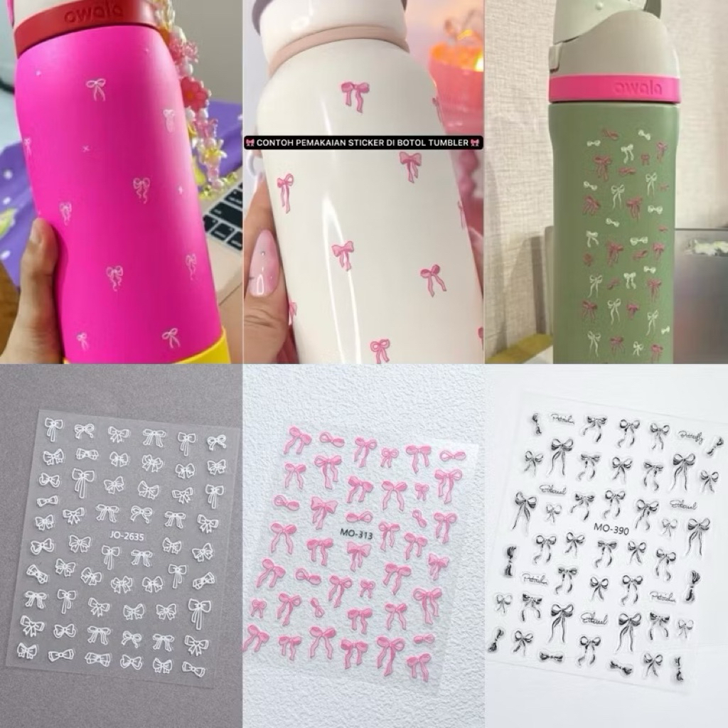 Jual Stiker Tumbler Botol Waterproof / Sticker Nail Art Ribbon Pita ...
