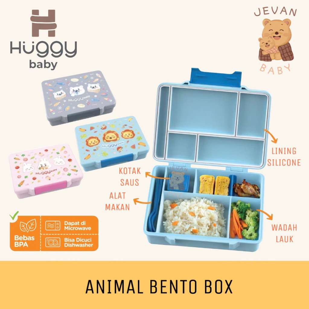 Jual Huggy Baby Animal Bento Box KM07 - Kotak Makan Bekal Anak Anti ...