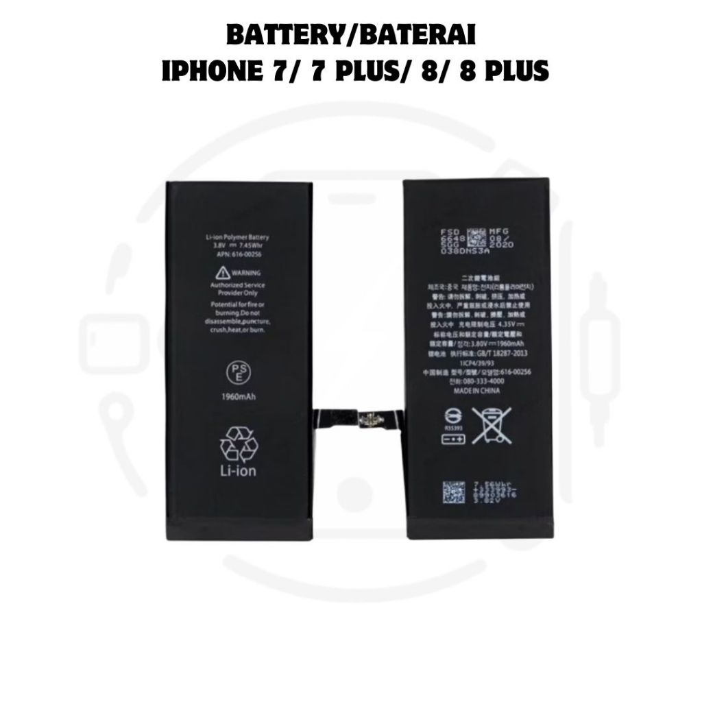 Jual BATTERY/BATERAI IP 7/ 7 PLUS/ 8/ 8 PLUS ORIGINAL QUALITY | Shopee ...