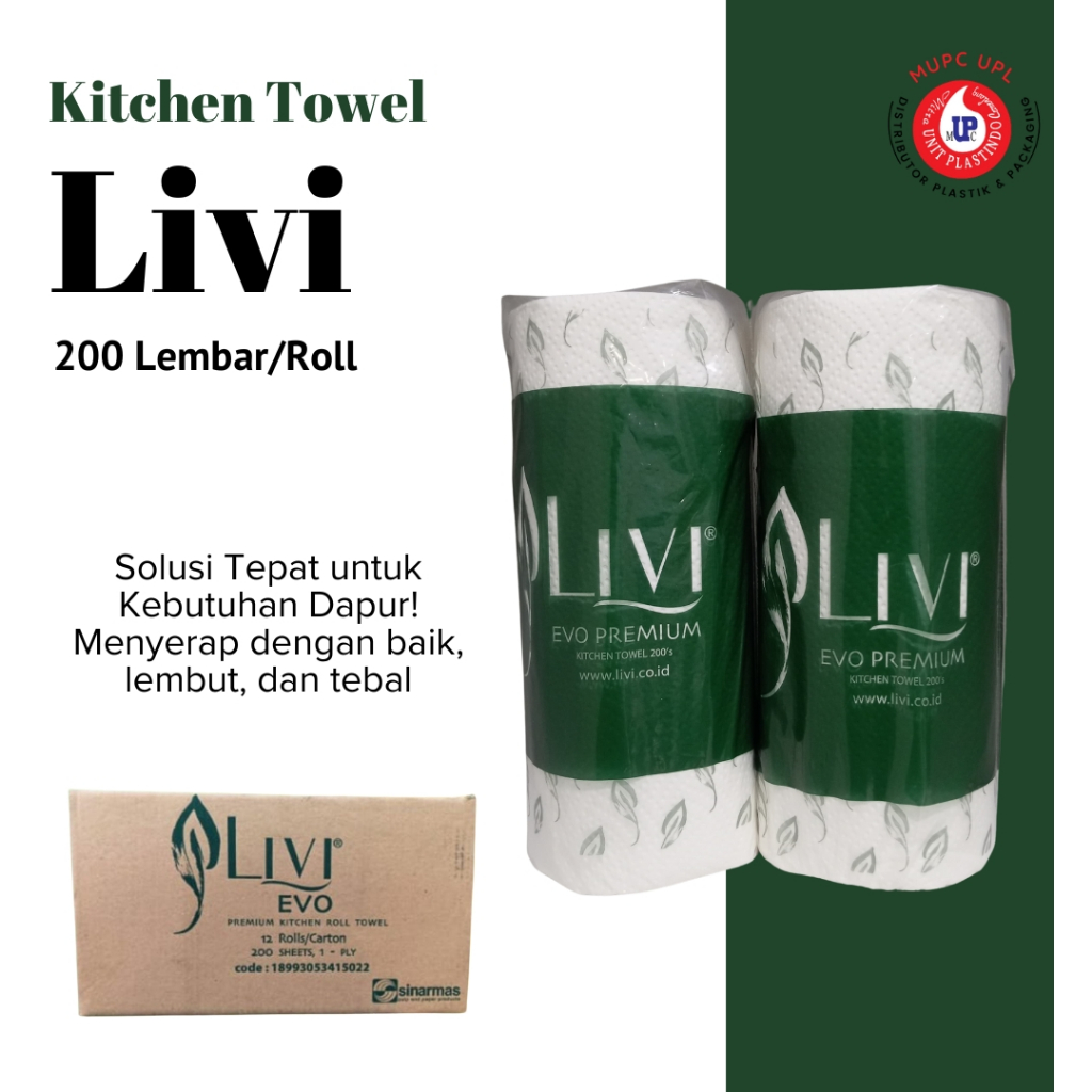 Jual Tisu Livi Evo Premium Kitchen Roll Towel 200 Lembar | Shopee Indonesia