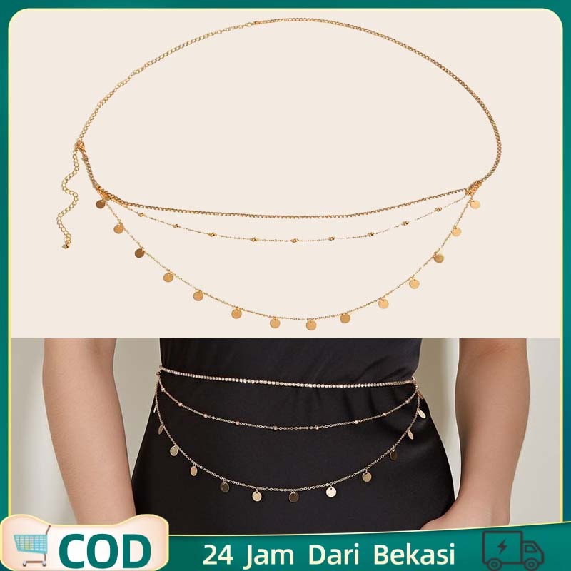 Jual Rantai Pinggang Tiga Lantai Belt Gold Chain Belt Wanita Ikat ...