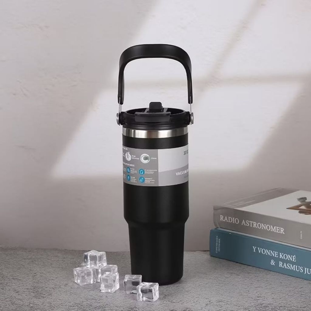 Tumbler Handle 1 Coffee Cup Termos Insulated Stainless Steel 900ml - foto 3