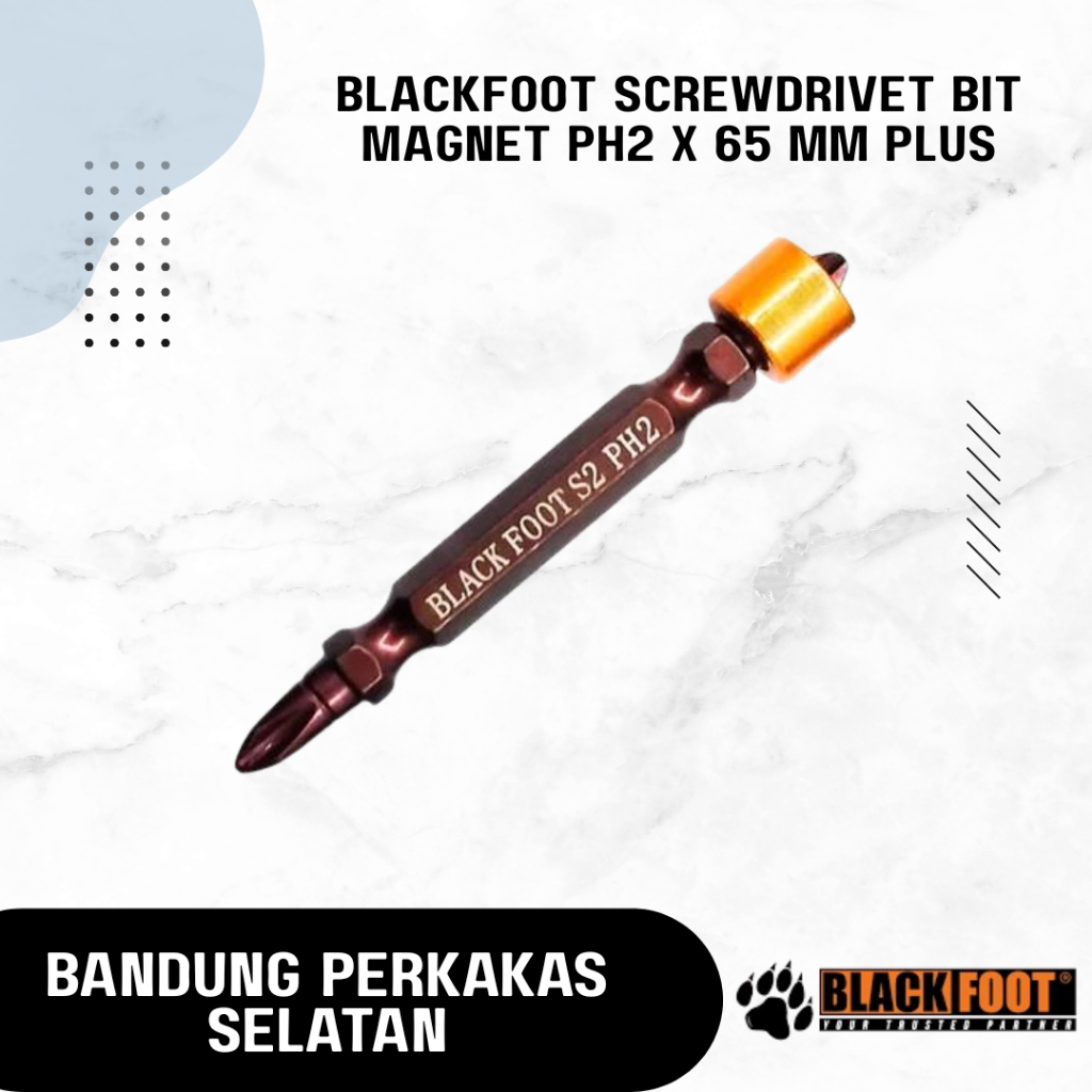 Jual BLACKFOOT Screwdrivet Bit Magnet PH2 x 65 mm PLUS Mata Obeng Angin ...