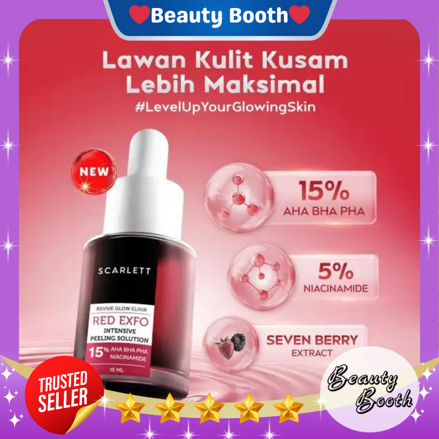 Jual SCARLETT WHITENING Revive Glow Elixir Red Exfo Intensive Peeling ...