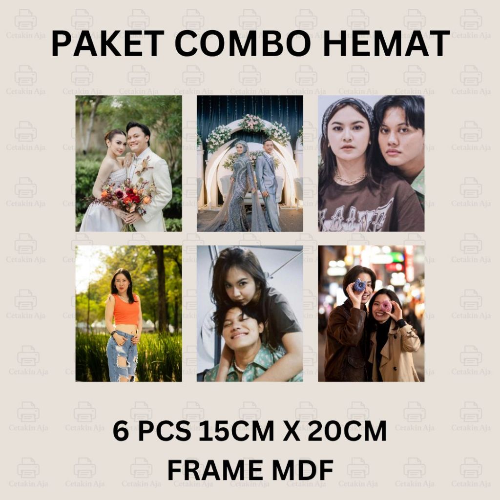 Jual Paket Cetak Foto Frame MDF 6PCS 15CM x 20CM Kualitas HD | Shopee ...
