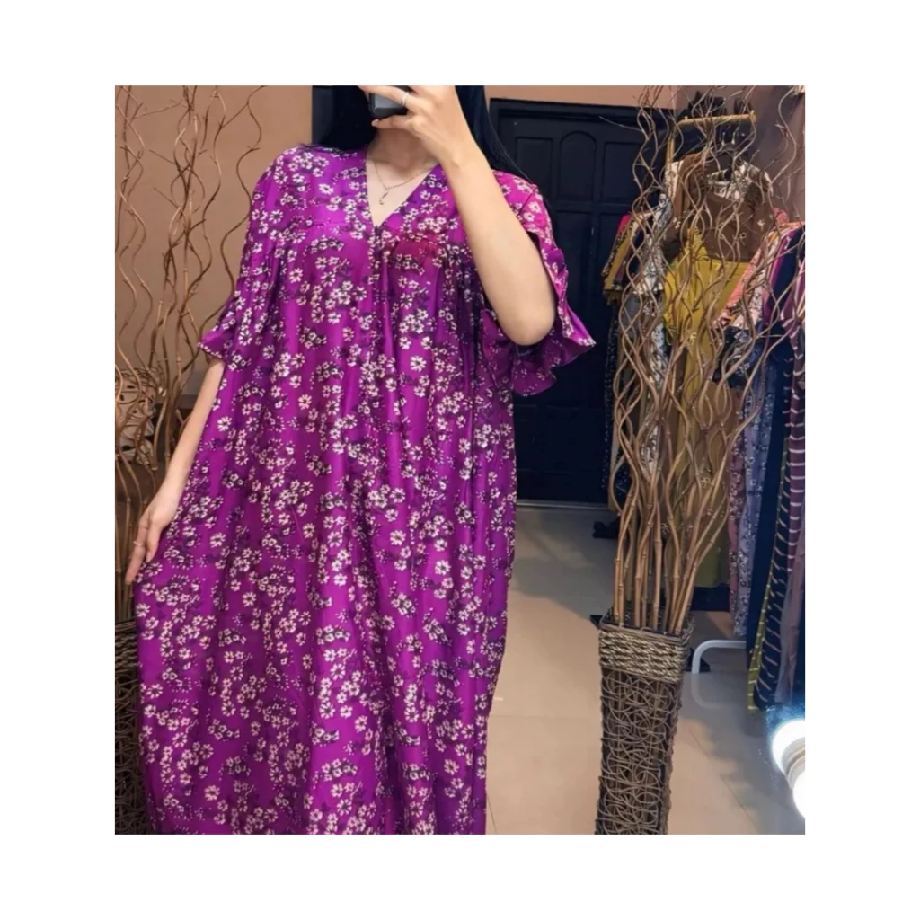 Gambar 7 Daster Amanda Rayon Jumbo Motif Bunga Pink – Daster Wanita Adem dan Nyaman