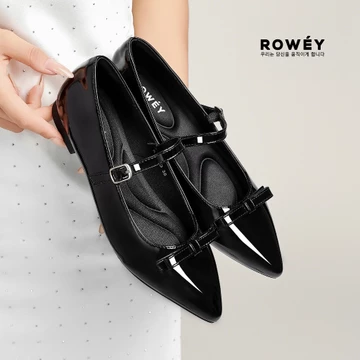 Rowey Sepatu Flat Wanita Korea Kyoto Kulit Anti Slip