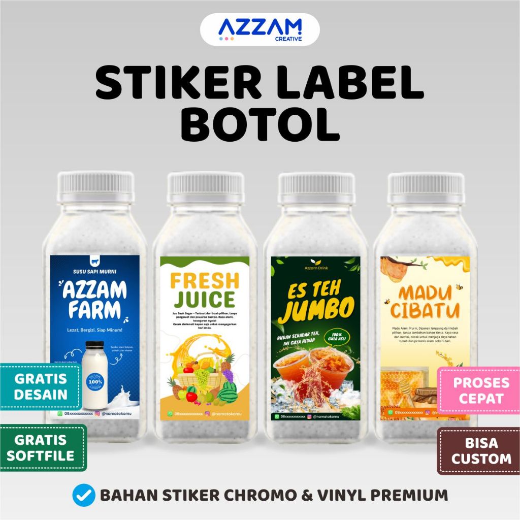 Jual STIKER LABEL BOTOL / STIKER MINUMAN / STICKER / STIKER LABEL ...