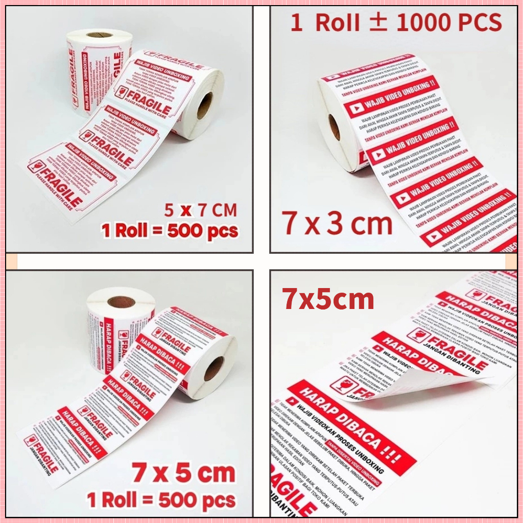 Jual Sticker Unboxing with FRAGILE Rusfet | Tempelan /Label WAJIB VIDEO ...