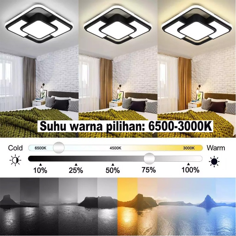Jual Garansi 30 tahun 3 Colors Lampu Plafon LED Ceiling Light Lampu ...