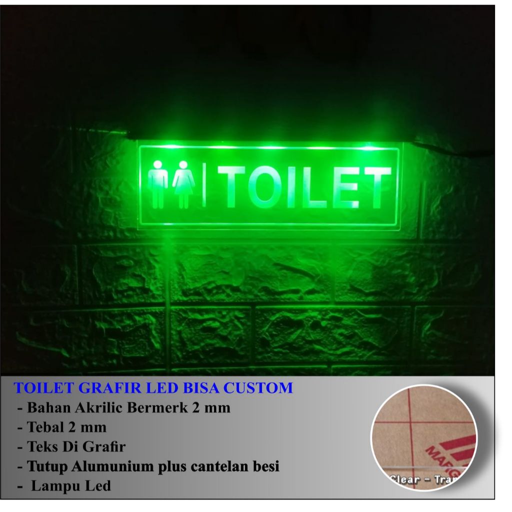 Jual SIGN TOILET LED DI GRAFIR ATAU UKIR MENYALA BISA CUSTOM TEMPAT ...