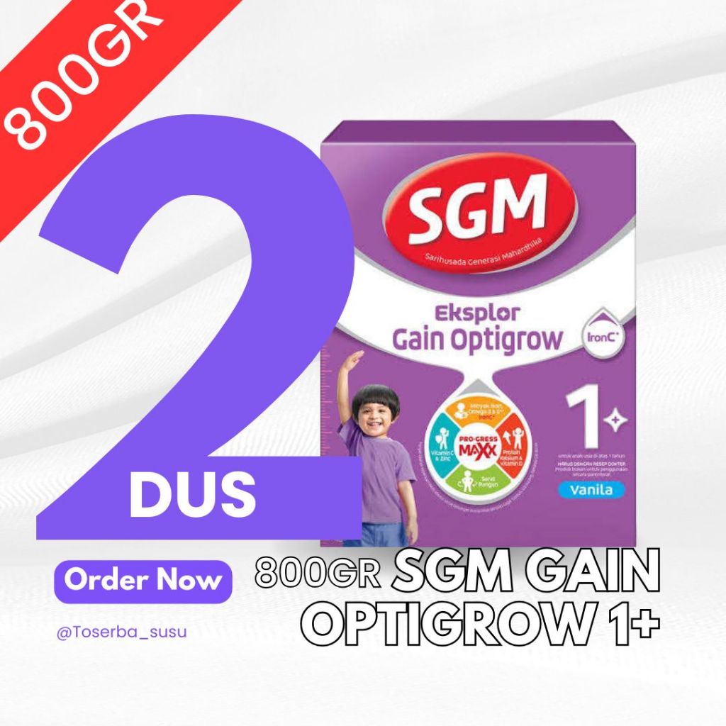 Jual (2 DUS x 800gr) SGM Eksplor 1+ GAIN OPTIGROW 800gr | Shopee Indonesia