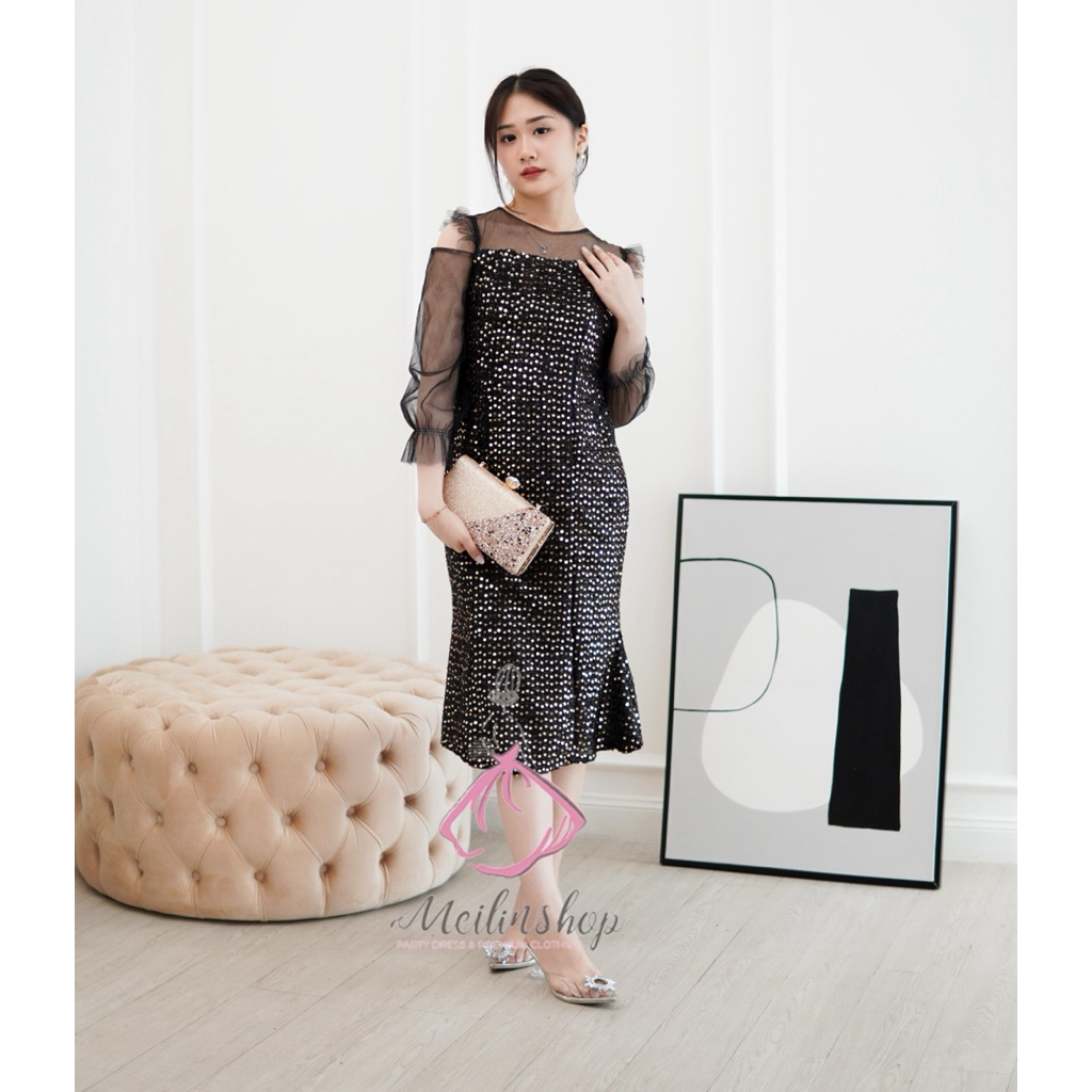 Jual Lace Sleeve Blink Midi Dress Maroon/ Silver/Hitam Pesta Kondangan blink  blink mewah/party dress tulle/Natal Bigsize Gereja Ulang tahun | Shopee  Indonesia