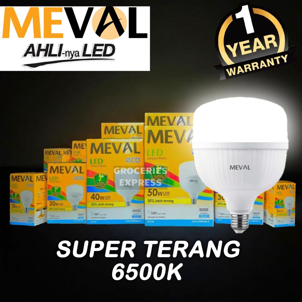 Jual Meval Lampu LED Kapsul ECO Putih Terang 30W 40W 50W | Shopee Indonesia