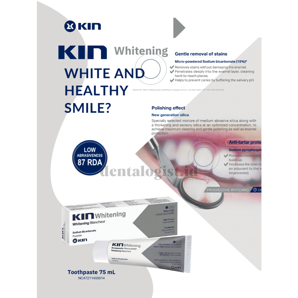 Jual KIN Whitening Toothpaste 75 GR / Pasta Gigi Pemutih KIN 75 GR ...