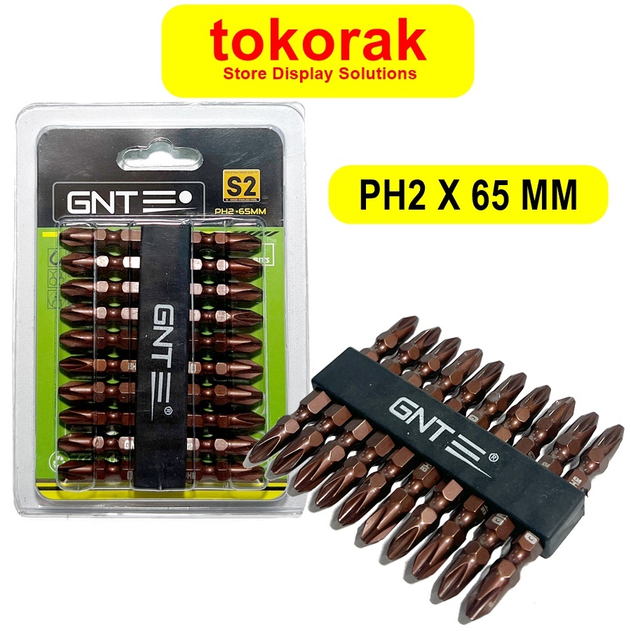 Jual GNT SCREWDRIVER BIT MAGNET PH2 X 65MM PLUS MATA OBENG ANGIN BOR PH ...