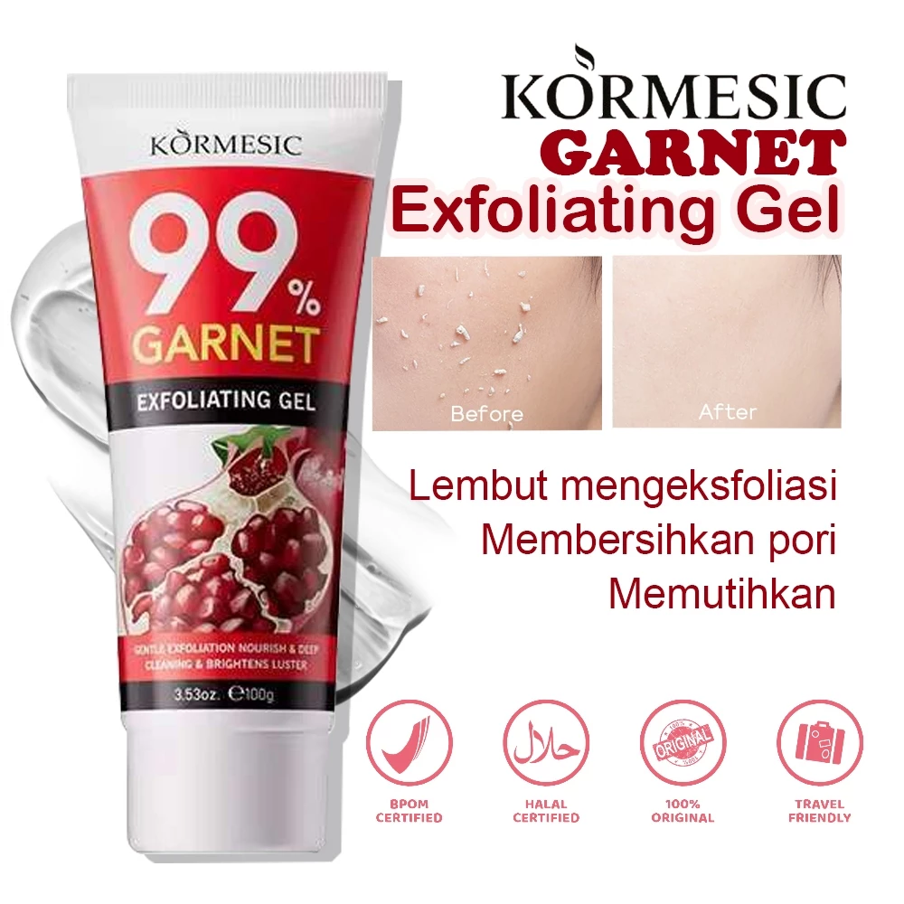 BPOM Garnet Exfoliating Gel Kormesic 100gr Eksfoliasi Pembersih Pori dan Pengangkat Kulit Mati | AutoStock