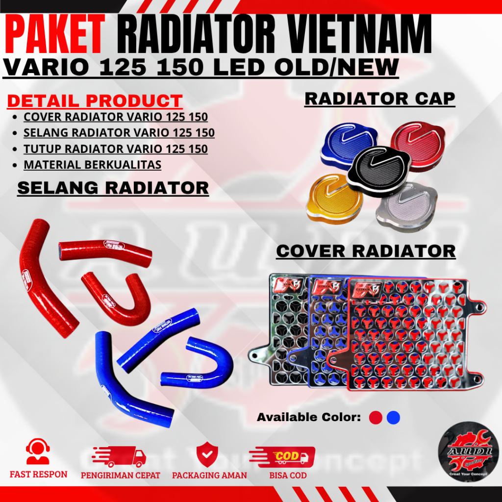 Jual PAKET RADIATOR SELANG RADIATOR VARIO 125 150 COVER RADIATOR VARIO ...