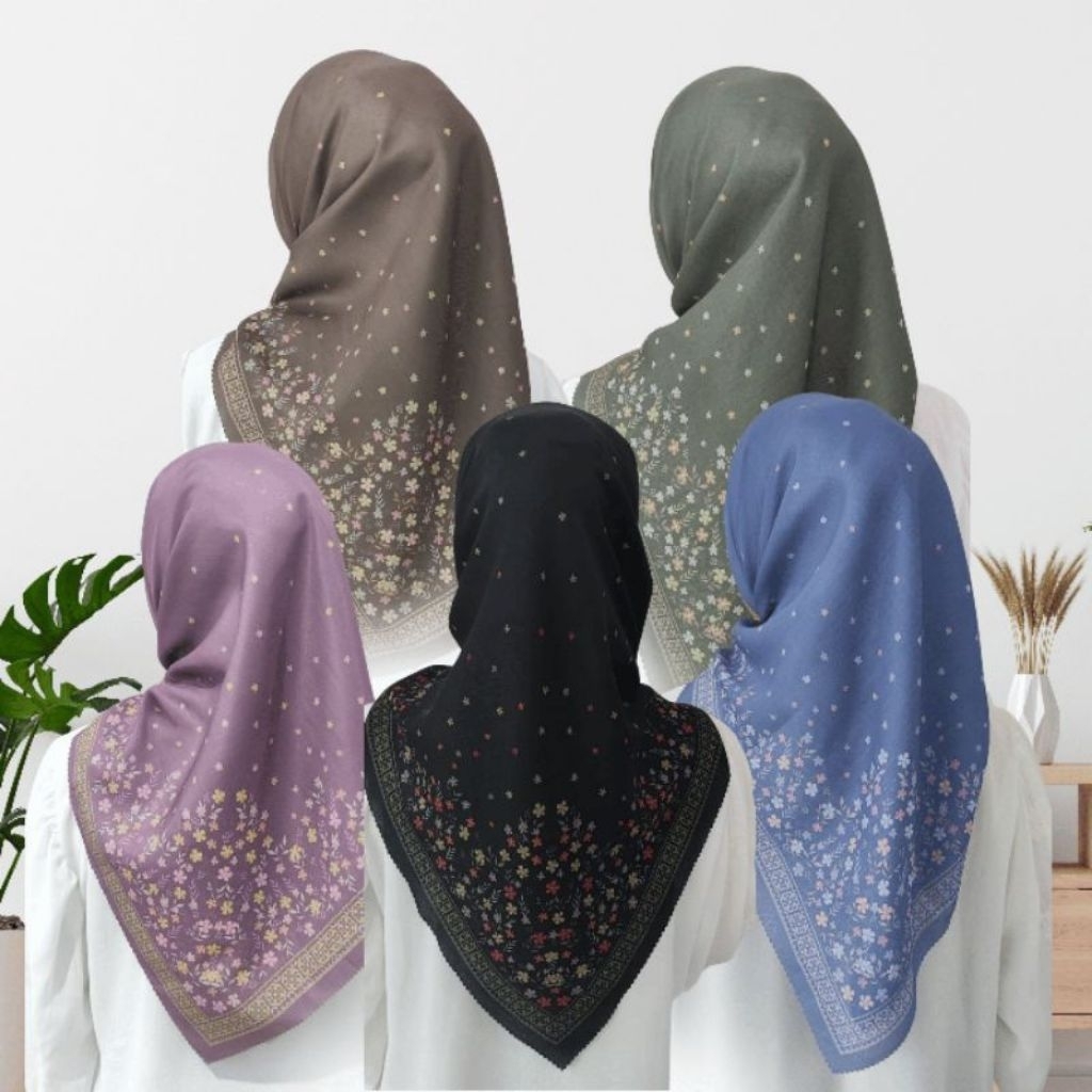 Best seller kerudung segiempat motif terbaru bahan Voal super premium lembut dan adem