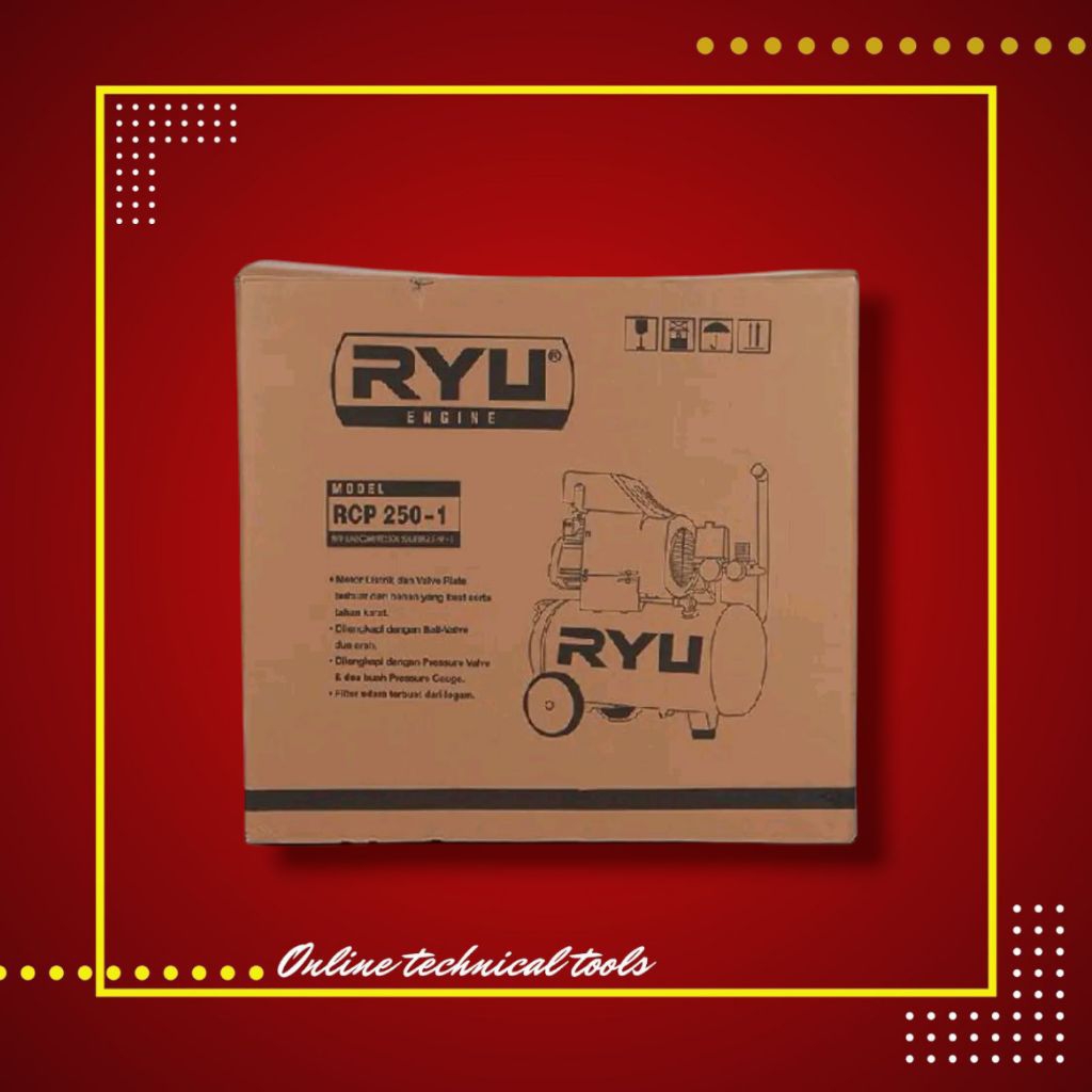 Jual Mesin Kompresor Angin 2.5 HP 50 Liter RCP 250-1 RYU / Air ...