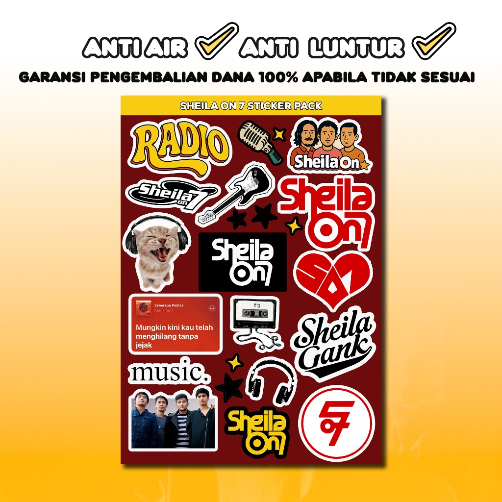Jual 20pcs SHEILA ON 7 Sticker Pack | Stiker Tahan Air Anti Luntur ...