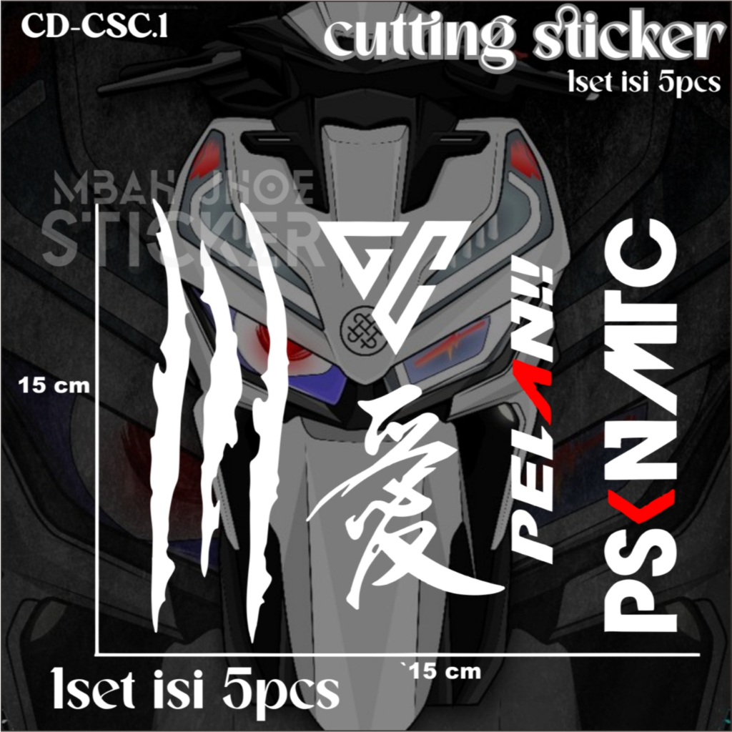 Jual Cutting Sticker Paket 5 IN 1 CAKAR GC CINA PELAN!! PSKNMTC Cocok ...
