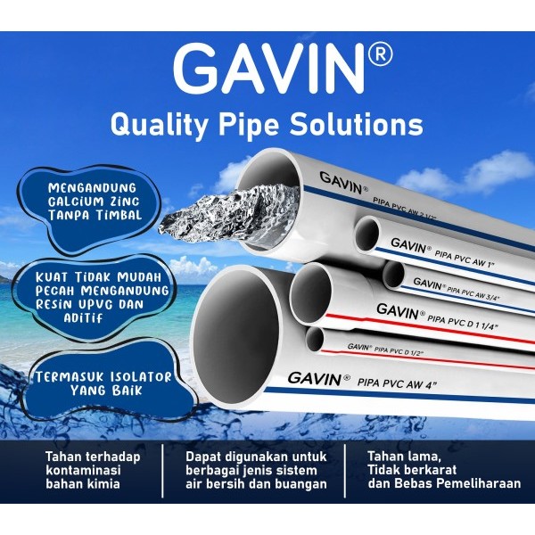 Jual [invoice] Pipa PVC GAVIN Tipe AW Diameter 1