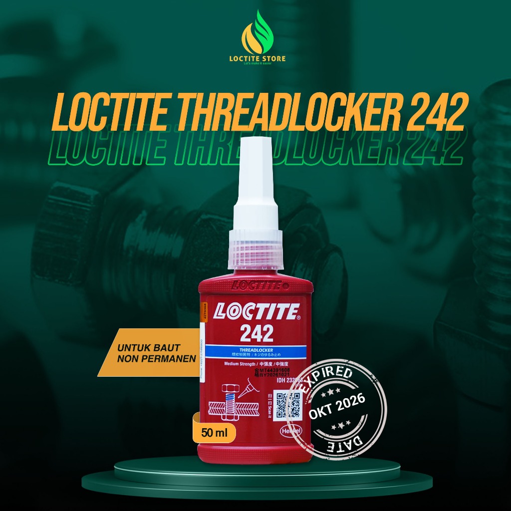 Jual LOCTITE 242 50ML THREADLOCKER LEM BAUT NON PERMANEN | Shopee Indonesia