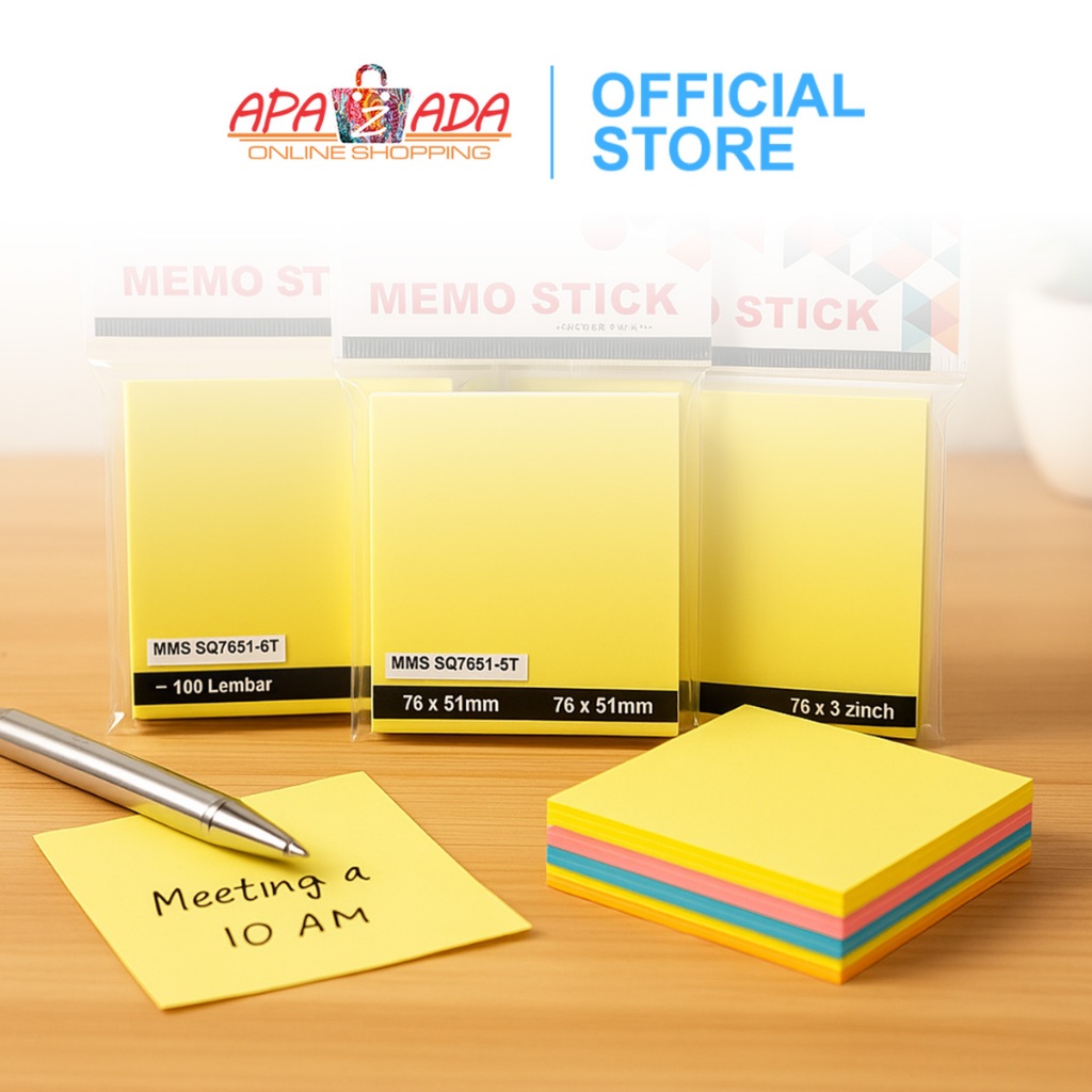 Jual Apazada - Sticky Note Warna Persegi [1 Pcs - 100 Lembar / Memo ...