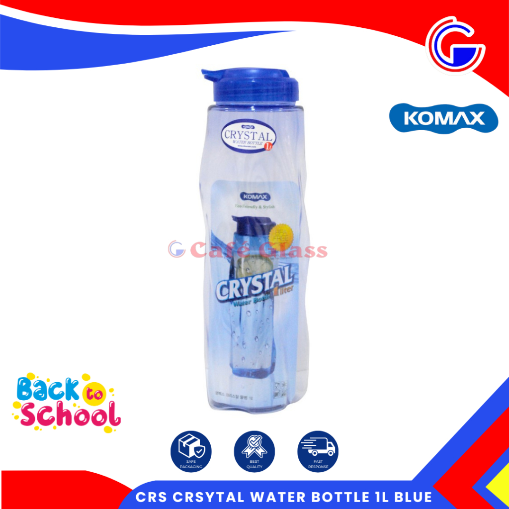 Botol Minum Sporty - Botol Minum 1 Liter Biru Crystal - Crs Bottle Water Komax Bpa Free
