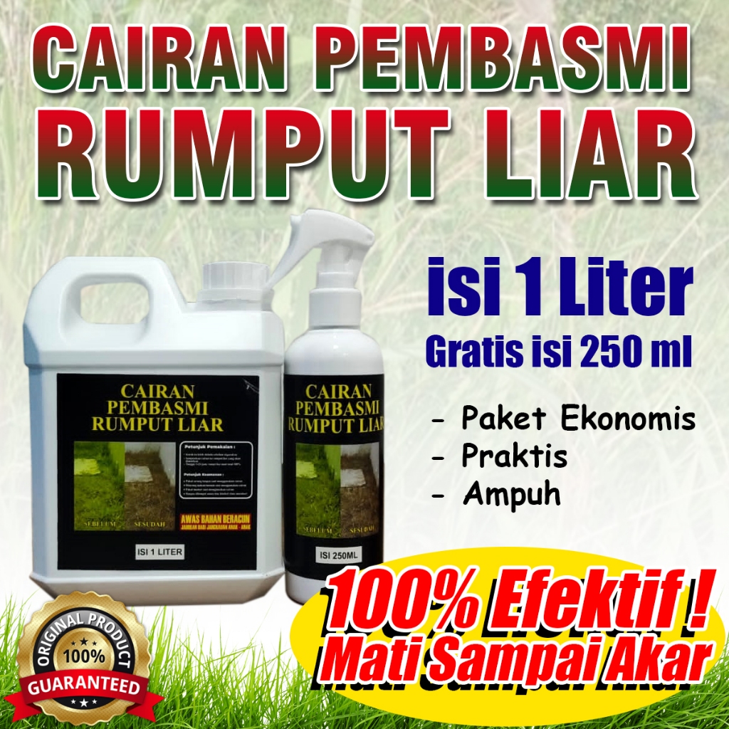 Jual Obat Pembasmi Rumput Liar isi 1 Liter + GRATIS Spray isi 250 ml ...