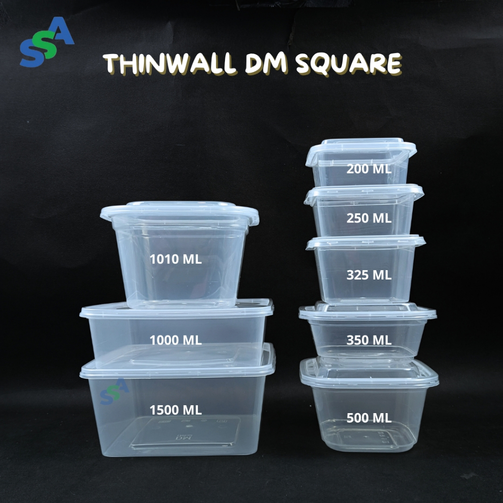 Jual THINWALL DM SQUARE 250 ML ISI 25 PCS / FOOD CONTAINER KOTAK ...