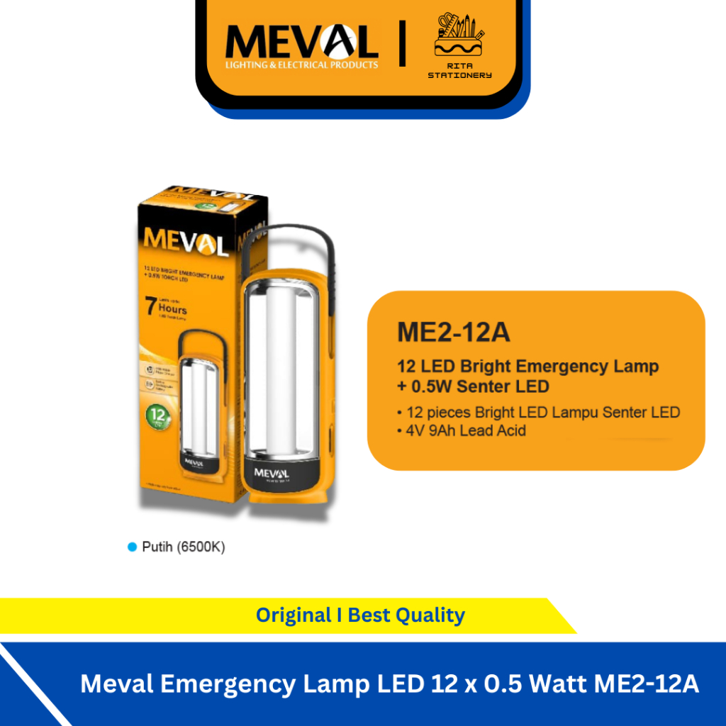 Jual Meval Lampu Darurat Emergency Lamp LED 12 x 0.5 Watt ME2-12A ...