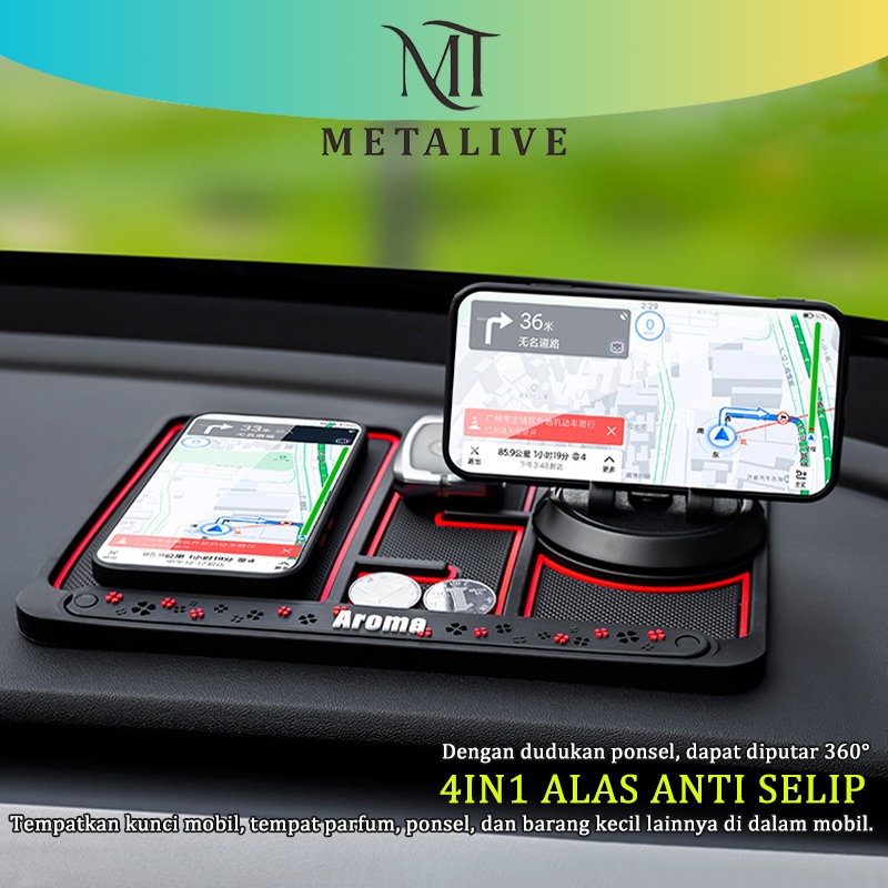 METALIVE Holder Mat Dashboard Mobil /Alas Anti Slip Multifungsi Untuk Dudukan Ponsel Mobil Tahan Aus