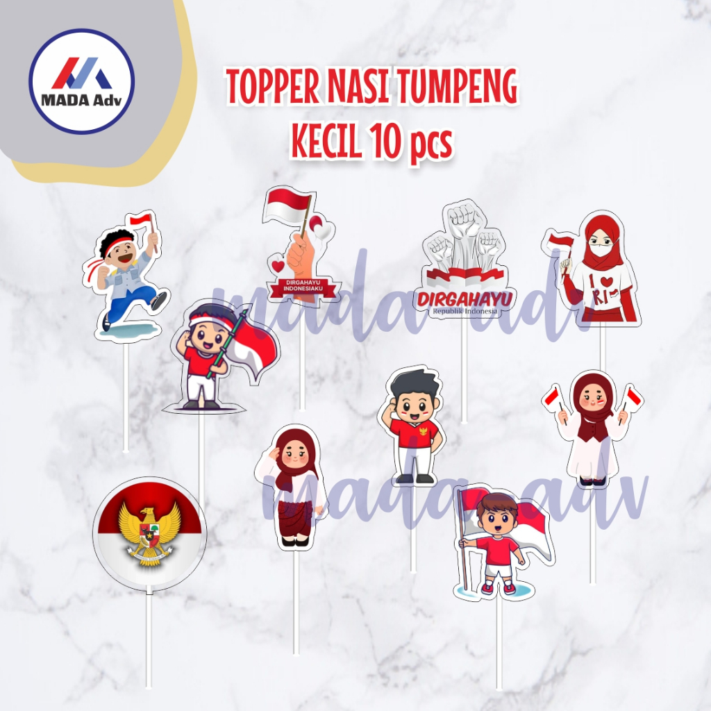 Jual Topper Tumpeng Custom HUT RI/ Topper Custom Kemerdekaan 3/ Topper ...