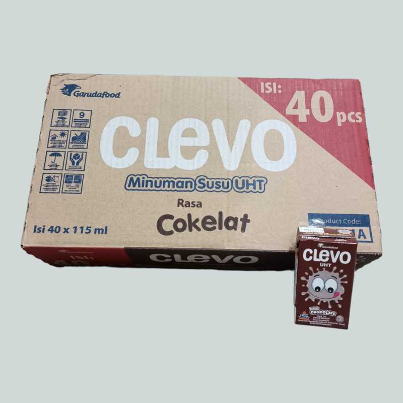 Jual SUSU CAIR UHT CLEVO 115 ML KOTAK KECIL MINI 1 DUS 40 PCS COKELAT ...