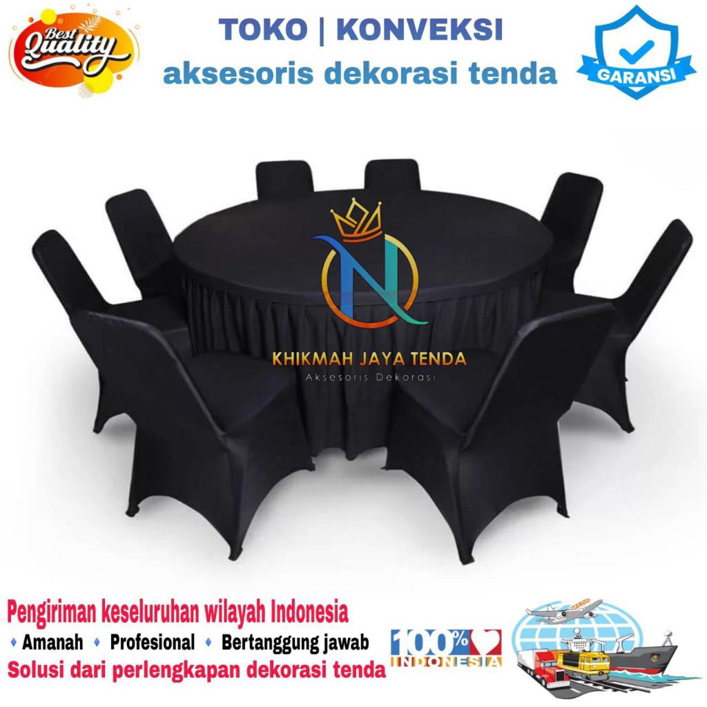 Jual covermeja/taplak meja/roundtable rempel meja bulat diameter 120cm ...