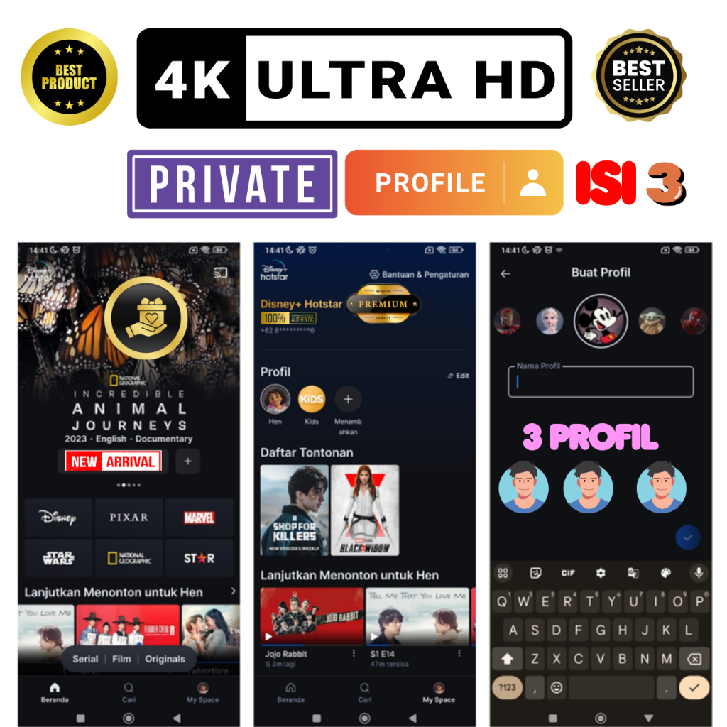 Jual Aplikasi Disny+ Premium 1 bulan unlimited Nonton Bergaransi ...